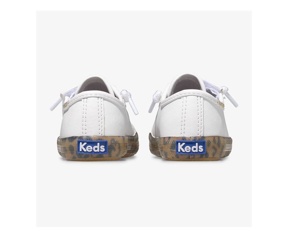 Basket Keds Enfant Blanche - Kickstart Leopard Foxing Jr. - 258-JLVQRZ